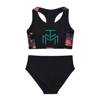 UNIQUE GIRL'S 2-Piece Swimsuit - Fashionable And Personalized Beach Look - Two-Piece SuitGirls Two Piece Swimsuit